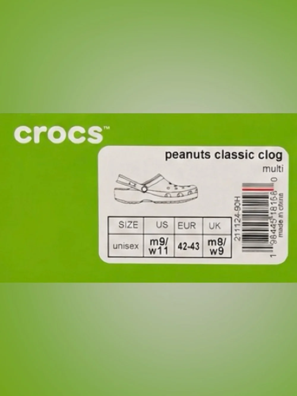 Crocs x Peanuts Snoopy Classic Clog Multi Jibbitz New in Box